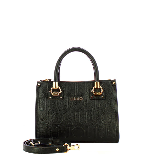 Liu Jo - Borsa a mano Small Manhattan logo embossed Black - AF5163E0538 - BLACK