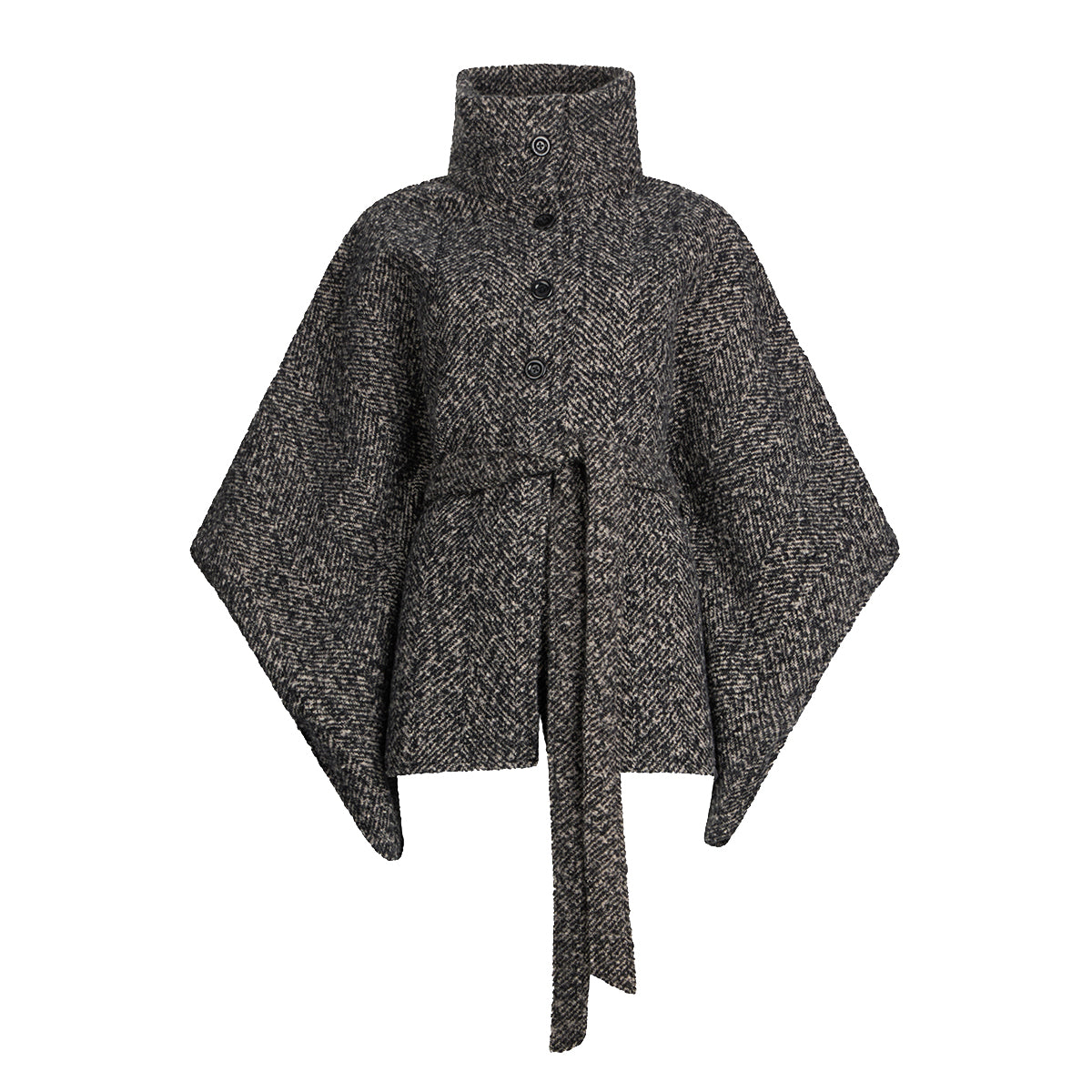 Liu Jo - Poncho with belt Nero Bianco - 2F5025T0300 - NERO/BIANCO