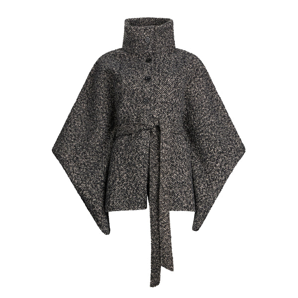 Liu Jo - Poncho with belt Nero Bianco - 2F5025T0300 - NERO/BIANCO