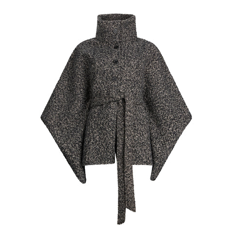 Liu Jo - Poncho with belt Nero Bianco - 2F5025T0300 - NERO/BIANCO