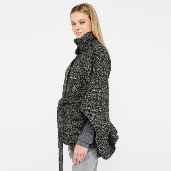 Liu Jo - Poncho with belt Nero Bianco - 2F5025T0300 - NERO/BIANCO