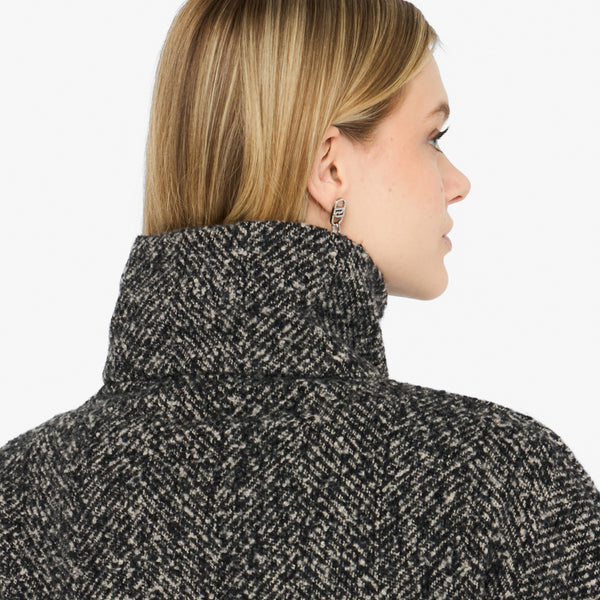 Liu Jo - Poncho with belt Nero Bianco - 2F5025T0300 - NERO/BIANCO