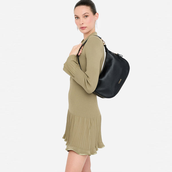 Liu Jo - Hobo Bag Media Espandibile Black - AF5133E0058 - BLACK