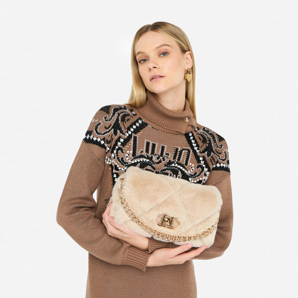 Liu Jo - LaPuffy medium Marmo Shoulder Bag - AF5138E0305 - MARMO
