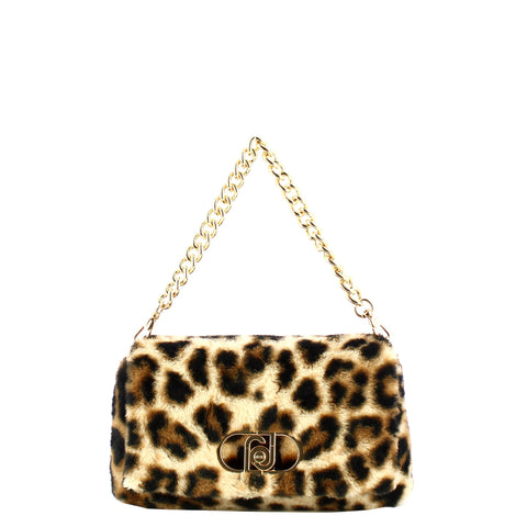 Liu Jo - LaPuffy medium Maculato Naturale Shoulder Bag - AF5138E0410 - MACUL.NATURALE
