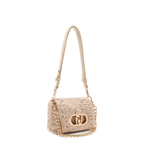 Liu Jo - Sottospalla LaPuffy Piccola con ricamo Marmo - AF5269J0417 - MARMO