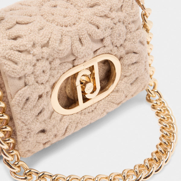 Liu Jo - Sottospalla LaPuffy Piccola con ricamo Marmo - AF5269J0417 - MARMO