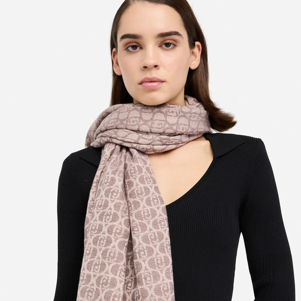 Liu Jo - Stola logo monogram Desert Taupe - 2F5018T0300 - DESERT/TAUPE