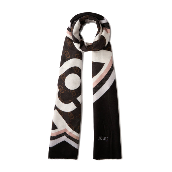 Liu Jo - Scarf with logo Nero - 2F5082T0300 - BLACK