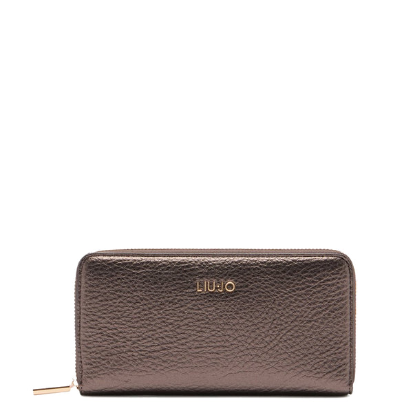 Liu Jo - Portafoglio Zip Around Grande Moro Light Metal - AF5170E0027 - MORO/LIGHT/METAL