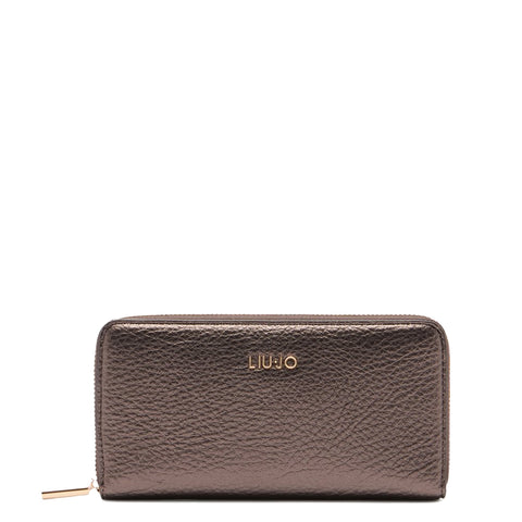 Liu Jo - Portafoglio Zip Around Grande Moro Light Metal - AF5170E0027 - MORO/LIGHT/METAL