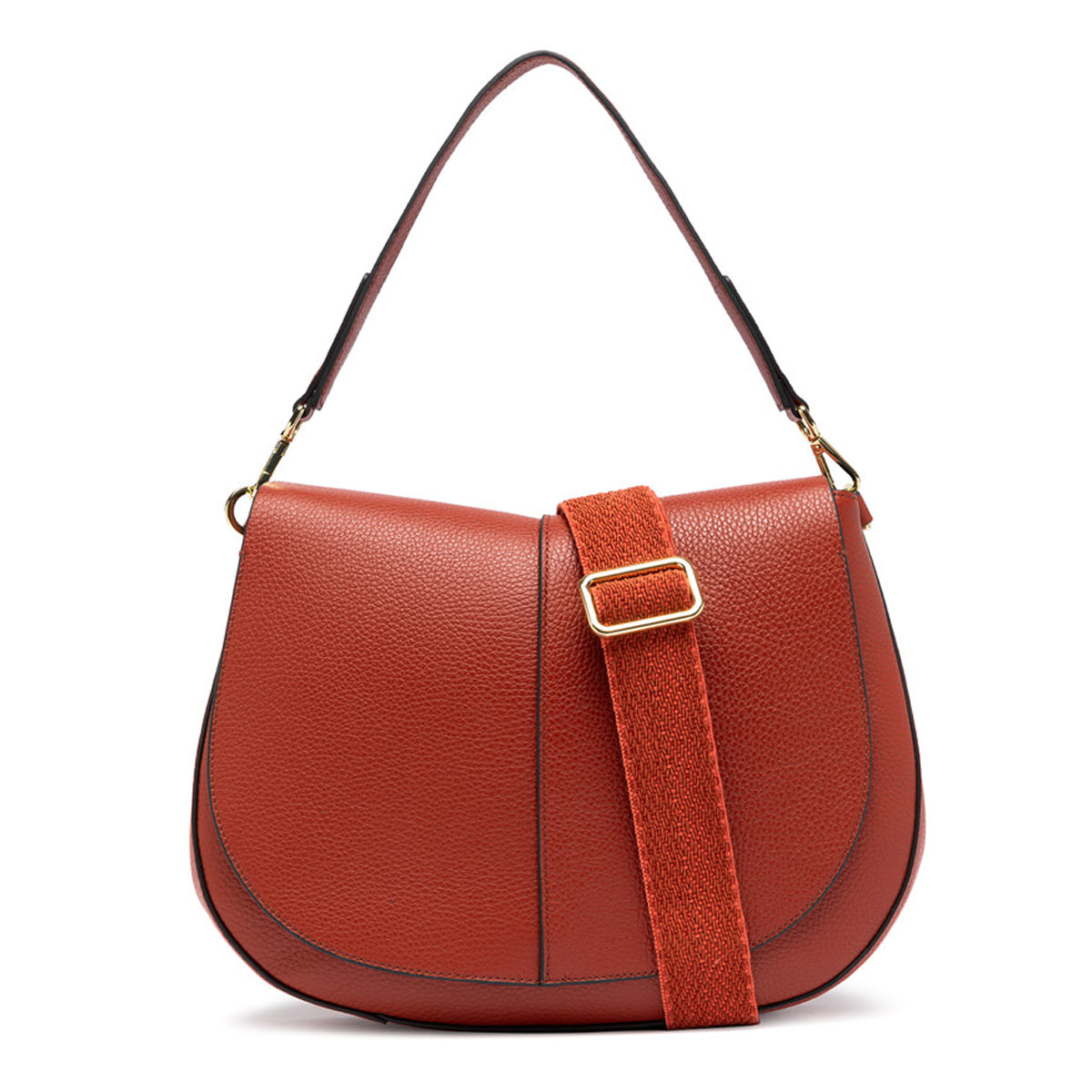 Gianni Chiarini - Borsa a spalla Helena Round Medium Brick Red - BS 6037/COMM GRN-NAOP - BRICK/RED
