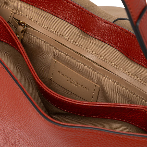 Gianni Chiarini - Borsa a spalla Helena Round Medium Brick Red - BS 6037/COMM GRN-NAOP - BRICK/RED