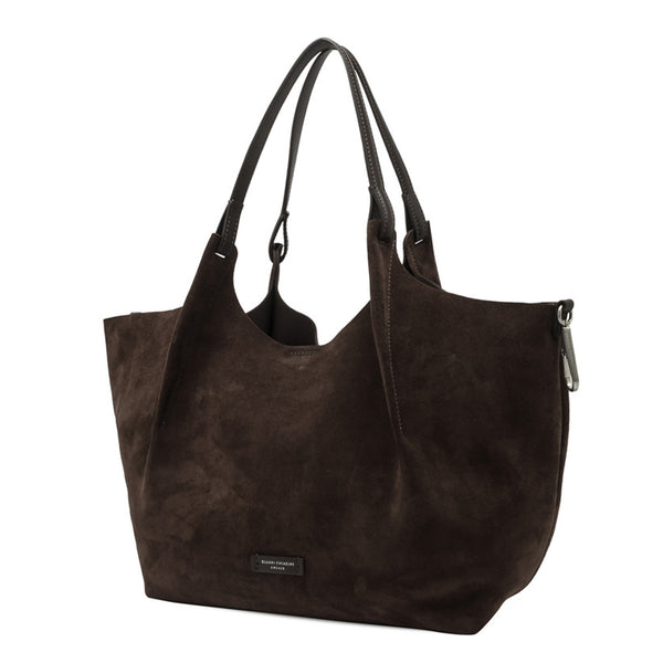 Gianni Chiarini - Borsa a spalla Dua in camoscio Moka - BS 9780 CM-PL - MOKA