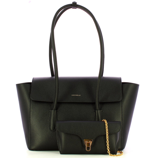 Coccinelle - Double Beat Noir Shoulder Bag - T8A110201 - NOIR