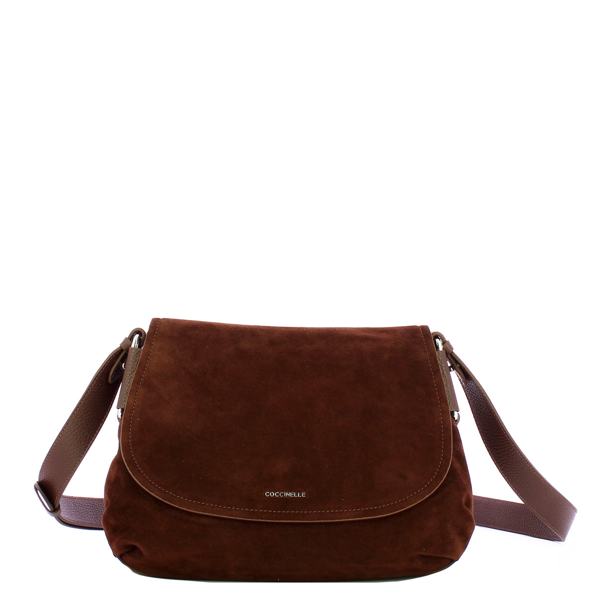 Coccinelle - Rebekka Suede Brunette Crossbody Bag - T96150101 - BRUNETTE/BRUNET