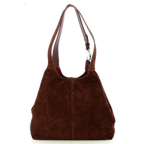 Coccinelle - C-Easy Suede Brunette Shoulder Bag - THE110201 - BRUNETTE/BRUNET