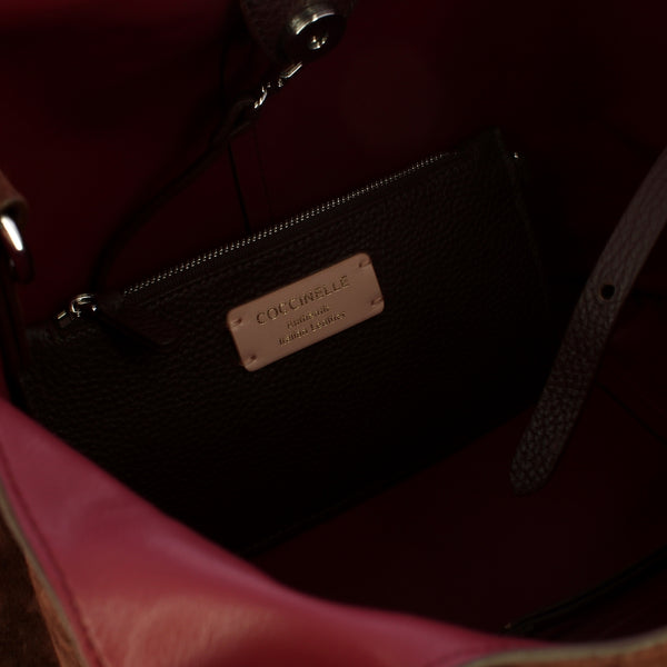 Coccinelle - C-Easy Suede Brunette Shoulder Bag - THE110201 - BRUNETTE/BRUNET