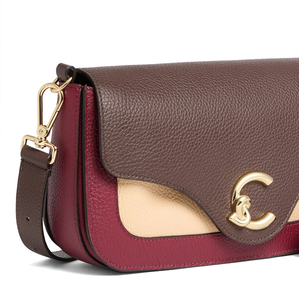 Coccinelle - Borsa a tracolla C-Me Tricolor Ribes Brunette Betulla - T1P120301 - RIBE/BRUN/BETUL