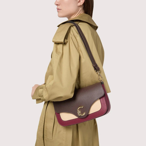 Coccinelle - Borsa a tracolla C-Me Tricolor Ribes Brunette Betulla - T1P120301 - RIBE/BRUN/BETUL