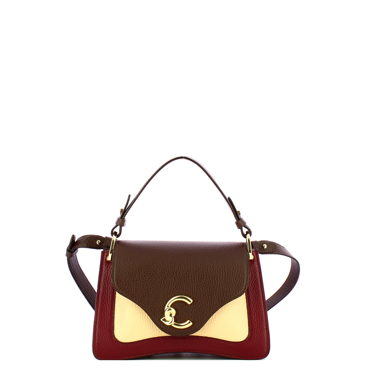 Coccinelle - C-Me Tricolor Small Ribes Brunette Betulla Handbag - T1P180201 - RIBE/BRUN/BETUL