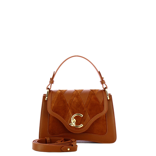 Coccinelle - Borsa a mano C-Me Patch Small Cognac - T1S180201 - COGNAC/COGNAC