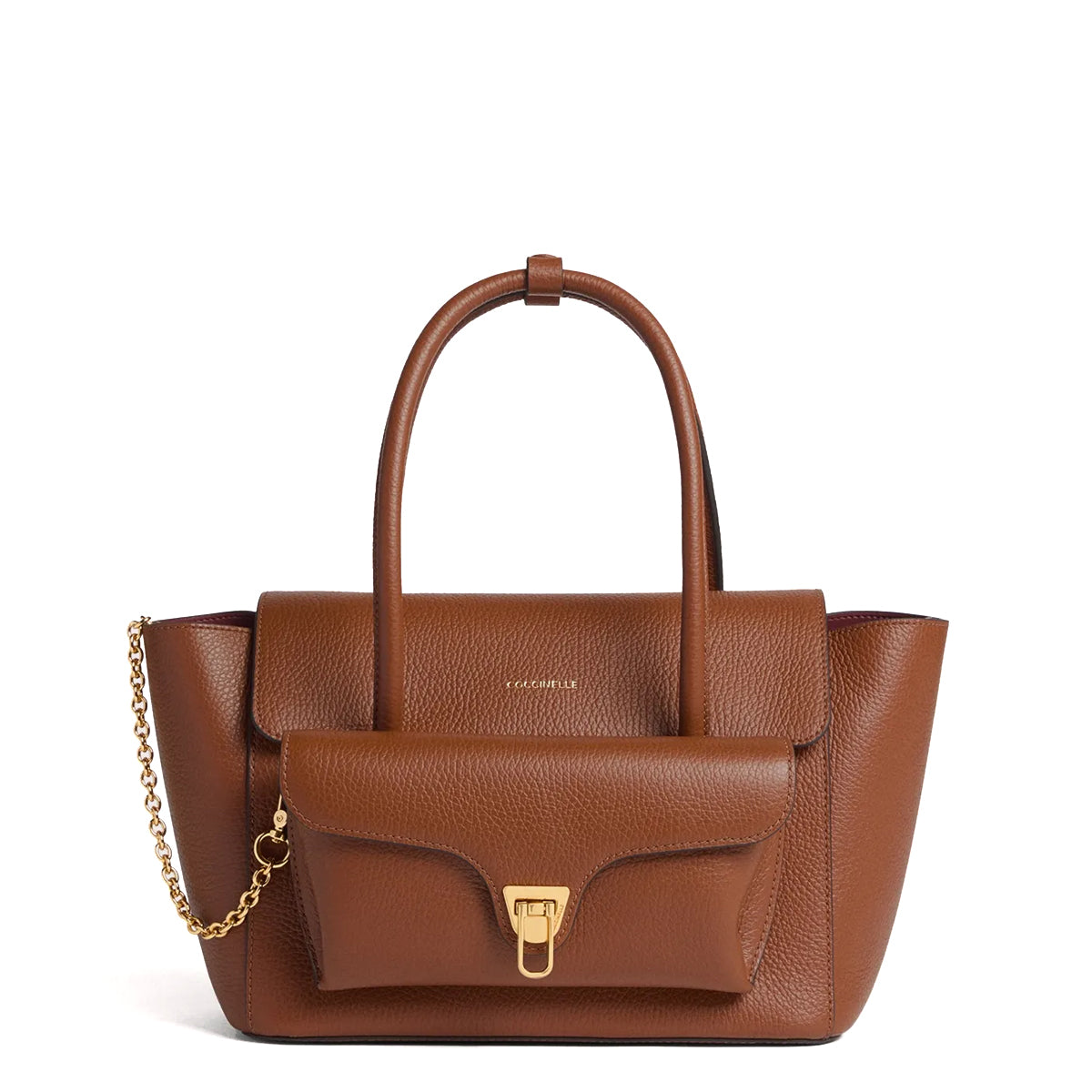 Coccinelle - Double Beat Cognac Bowling Bag - T8A180201 - COGNAC