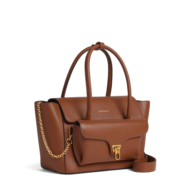 Coccinelle - Double Beat Cognac Bowling Bag - T8A180201 - COGNAC