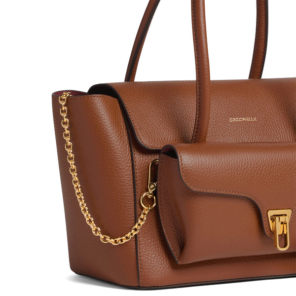 Coccinelle - Double Beat Cognac Bowling Bag - T8A180201 - COGNAC