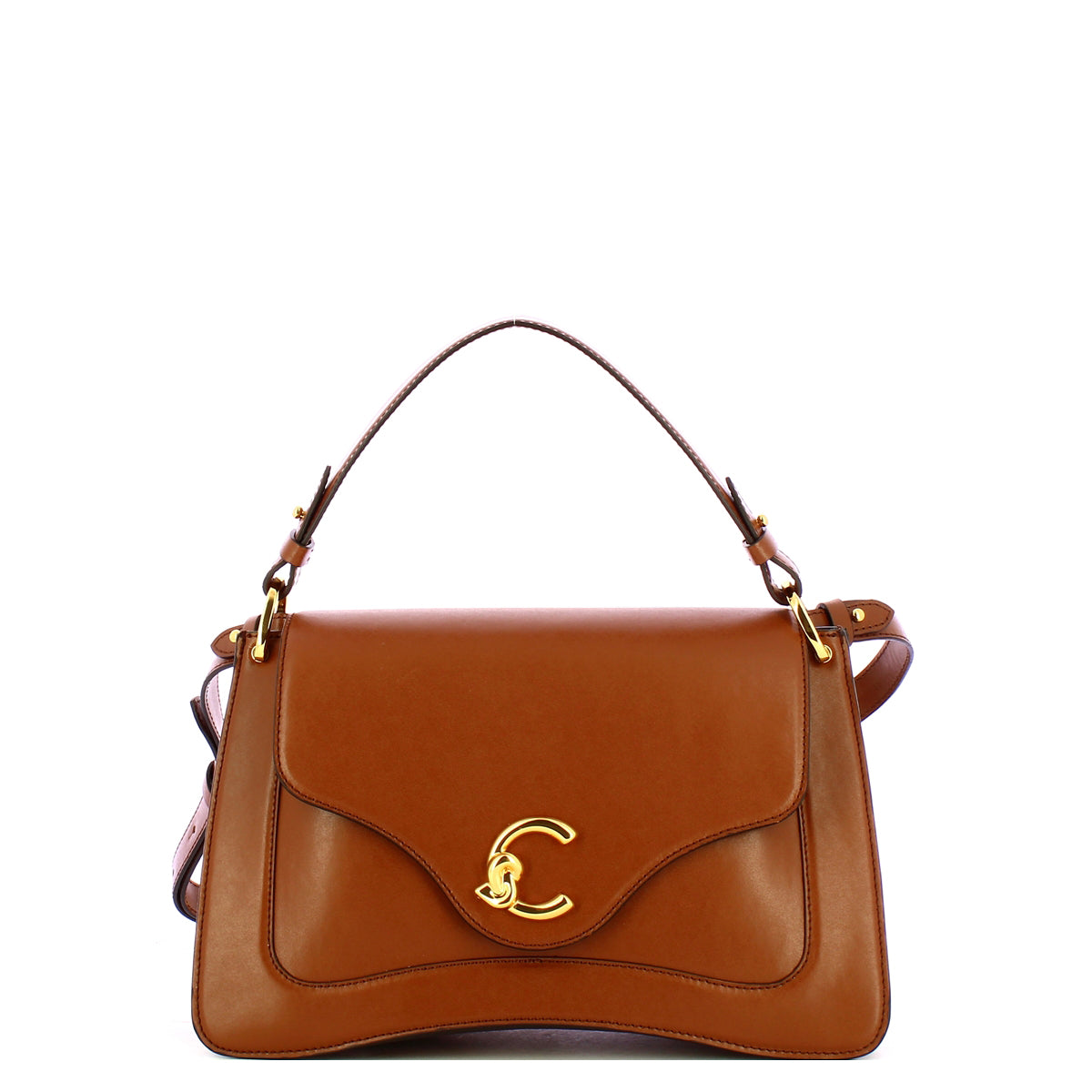 Coccinelle - C-Me Calf Cocker Medium Cognac Handbag - SSK180101 - COGNAC