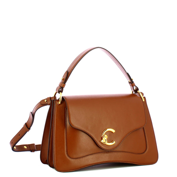Coccinelle - C-Me Calf Cocker Medium Cognac Handbag - SSK180101 - COGNAC