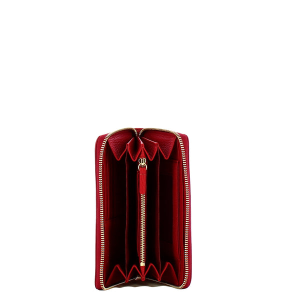 Coccinelle - Metallic Soft Large Zip Around Ruby Wallet - MW5113201 - RUBY