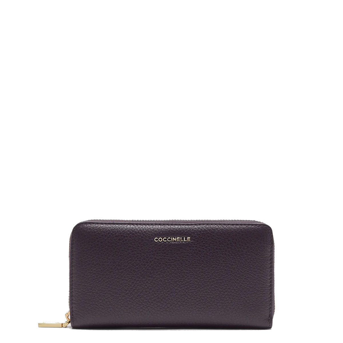 Coccinelle - Metallic Soft Large Zip Around Prune Wallet - MW5113201 - PRUNE