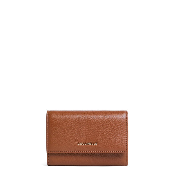 Coccinelle - Metallic Soft Medium Cognac Wallet - MW5116601 - COGNAC