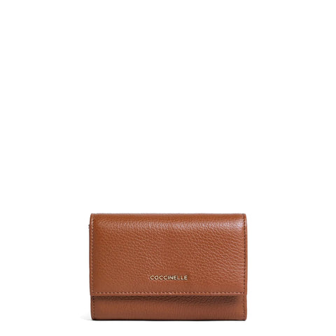 Coccinelle - Metallic Soft Medium Cognac Wallet - MW5116601 - COGNAC