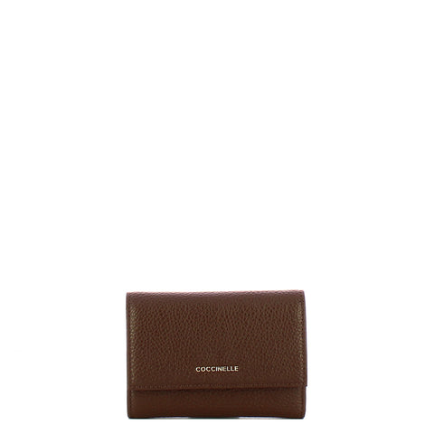 Coccinelle - Metallic Soft Medium Brunette Wallet - MW5116601 - BRUNETTE