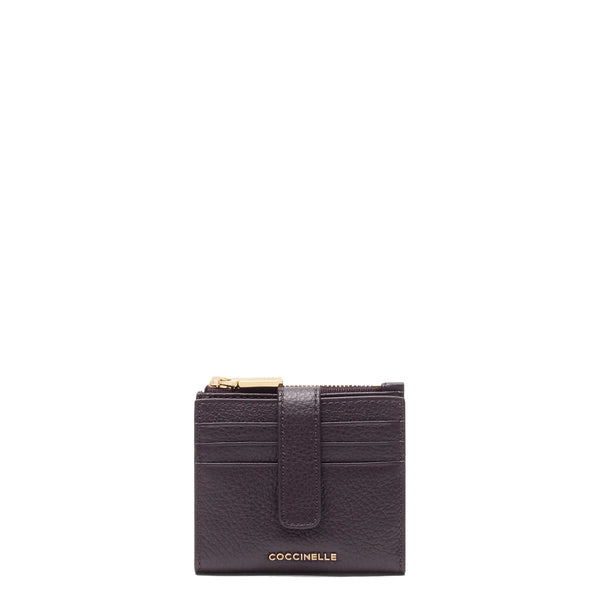 Coccinelle - Metallic Soft Small Prune Card Holder - MW511F701 - PRUNE