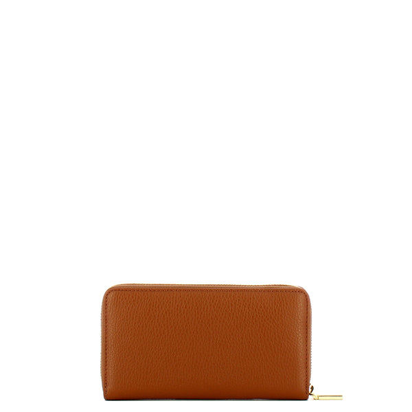 Coccinelle - Metallic Soft Large Zip Around Cognac Wallet - MW5113201 - COGNAC