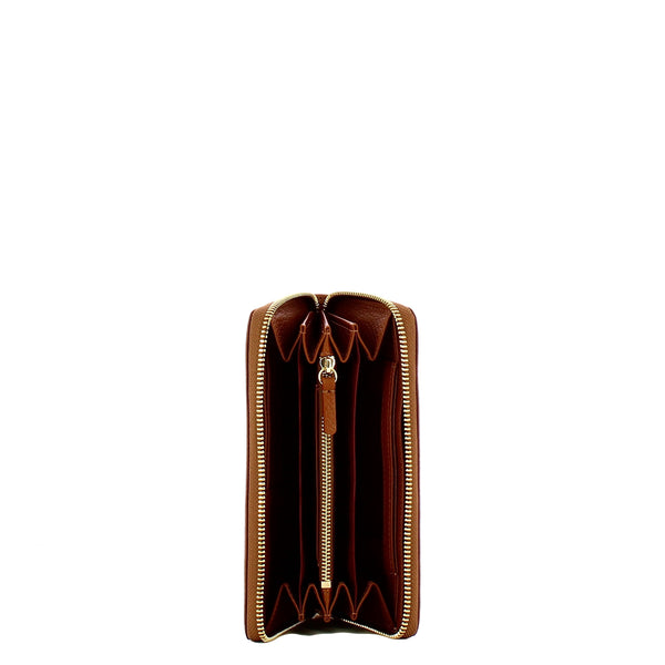 Coccinelle - Metallic Soft Large Zip Around Cognac Wallet - MW5113201 - COGNAC