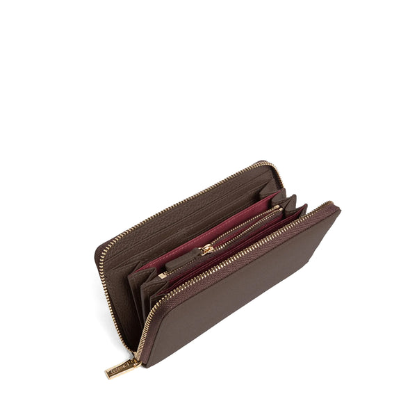 Coccinelle - Metallic Soft Large Zip Around Brunette Wallet - MW5113201 - BRUNETTE