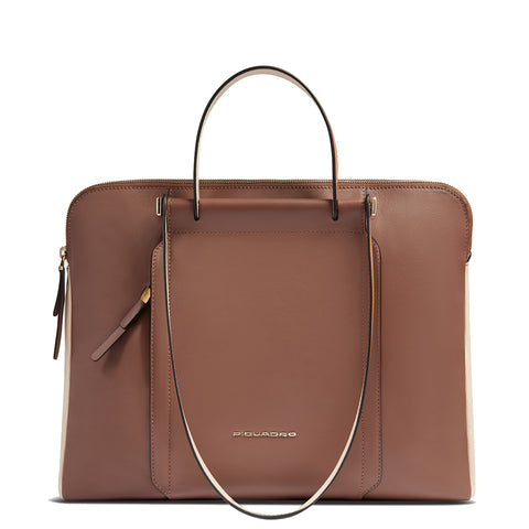 Piquadro - Circle 15" Marrone Beige Laptop Briefcase - CA5730W92 - MARRONE/BEIGE