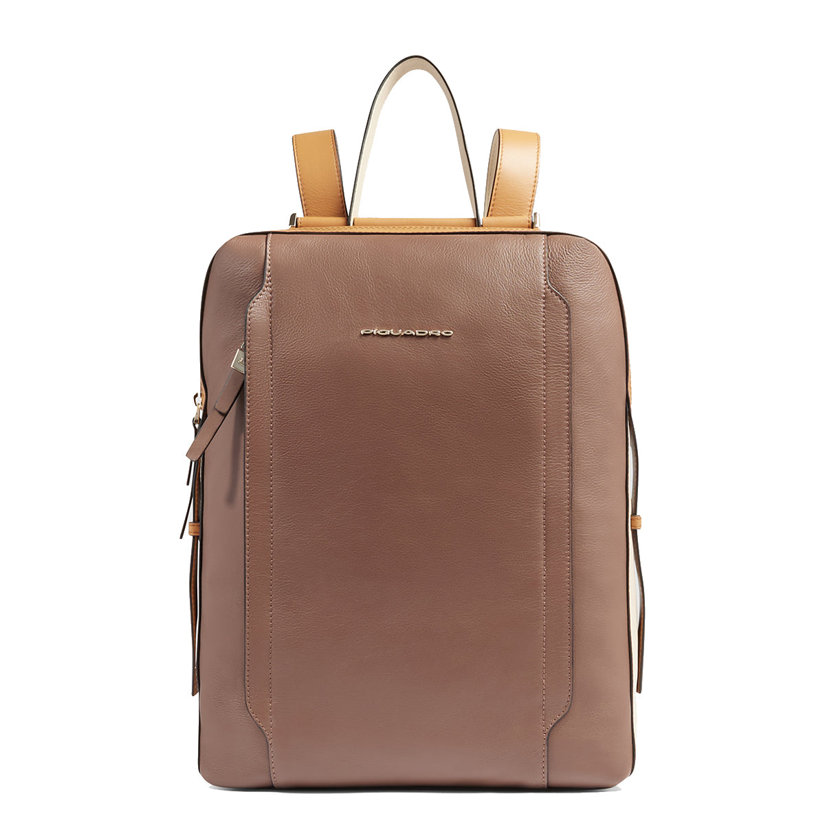 Piquadro - Circle 15.6 Marrone Beige Laptop Backpack - CA6216W92 - MARRONE/BEIGE