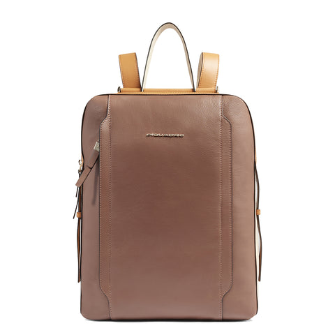 Piquadro - Circle 15.6 Marrone Beige Laptop Backpack - CA6216W92 - MARRONE/BEIGE