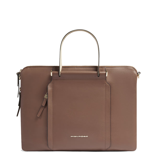 Piquadro - Circle 15.6" Marrone Beige Laptop Briefcase - CA4021W92 - MARRONE/BEIGE