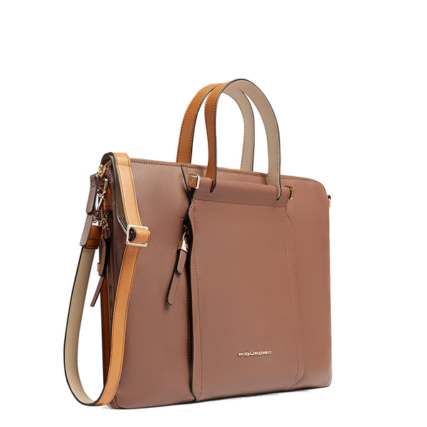 Piquadro - Circle 15.6" Marrone Beige Laptop Briefcase - CA4021W92 - MARRONE/BEIGE