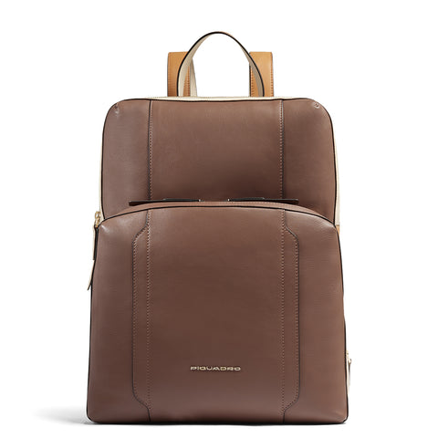 Piquadro - Circle 14" Marrone Beige Laptop Backpack - CA4576W92 - MARRONE/BEIGE