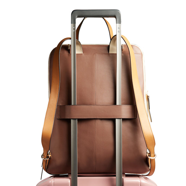 Piquadro - Circle 14" Marrone Beige Laptop Backpack - CA4576W92 - MARRONE/BEIGE