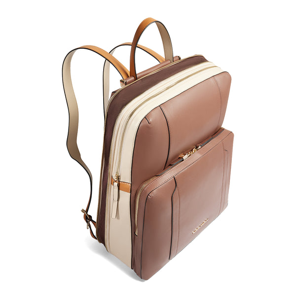 Piquadro - Circle 14" Marrone Beige Laptop Backpack - CA4576W92 - MARRONE/BEIGE