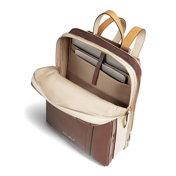 Piquadro - Circle 14" Marrone Beige Laptop Backpack - CA4576W92 - MARRONE/BEIGE