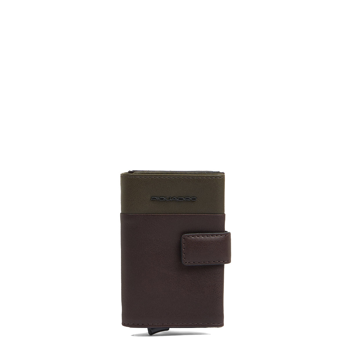 Piquadro - Harper Verde Testa di Moro Card Holder with sliding system - PP5649APR - VERDE/TESTA/DI/MORO